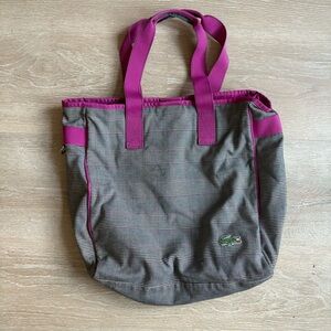 Lacoste Plaid and Plum Shoulder Bag